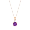 Thumbnail Image 1 of 9.0mm Amethyst and Diamond Accent Pendant in 14K Rose Gold