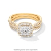 Thumbnail Image 4 of 1-1/2 CT. T.W. Certified Lab-Created Diamond Cushion Frame Twist Shank Engagement Ring in 14K Gold (F/SI2)