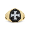 Thumbnail Image 3 of Men’s 3/4 CT. T.W. Black and White Diamond Cross Fleur-de-Lis Ring 10K Gold - Size 10