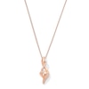 Thumbnail Image 1 of 5.0mm Heart-Shaped Morganite and 1/20 CT. T.W. Diamond Twist Drop Pendant in 10K Rose Gold