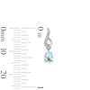 Thumbnail Image 2 of Pear-Shaped Aquamarine and 1/20 CT. T.W. Diamond Flame Drop Earrings in 10K White Gold