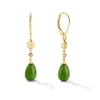 Thumbnail Image 1 of Pear-Shaped Jade and Diamond Accent Drop Earrings in 14K Gold