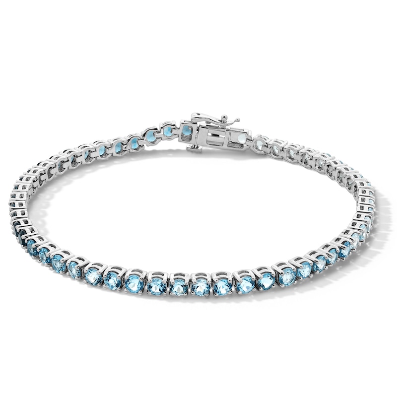 Main Image 1 of Blue Topaz Ombré Tennis Bracelet in Sterling Silver - 7.5&quot;