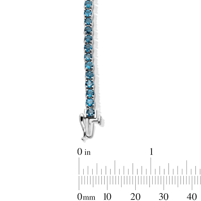 Main Image 2 of Blue Topaz Ombré Tennis Bracelet in Sterling Silver - 7.5&quot;