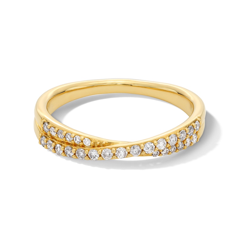 Main Image 1 of 1/4 CT. T.W. Diamond Crossover Band in 10K Gold