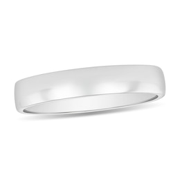 Men's 4.0mm Engravable Comfort-Fit Wedding Band in Platinum (1 Line)