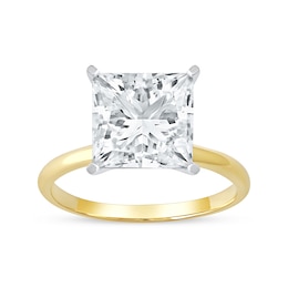 4 CT. Princess-Cut Certified Lab-Created Diamond Solitaire Engagement Ring in 14K Two-Tone Gold (F/VS2)