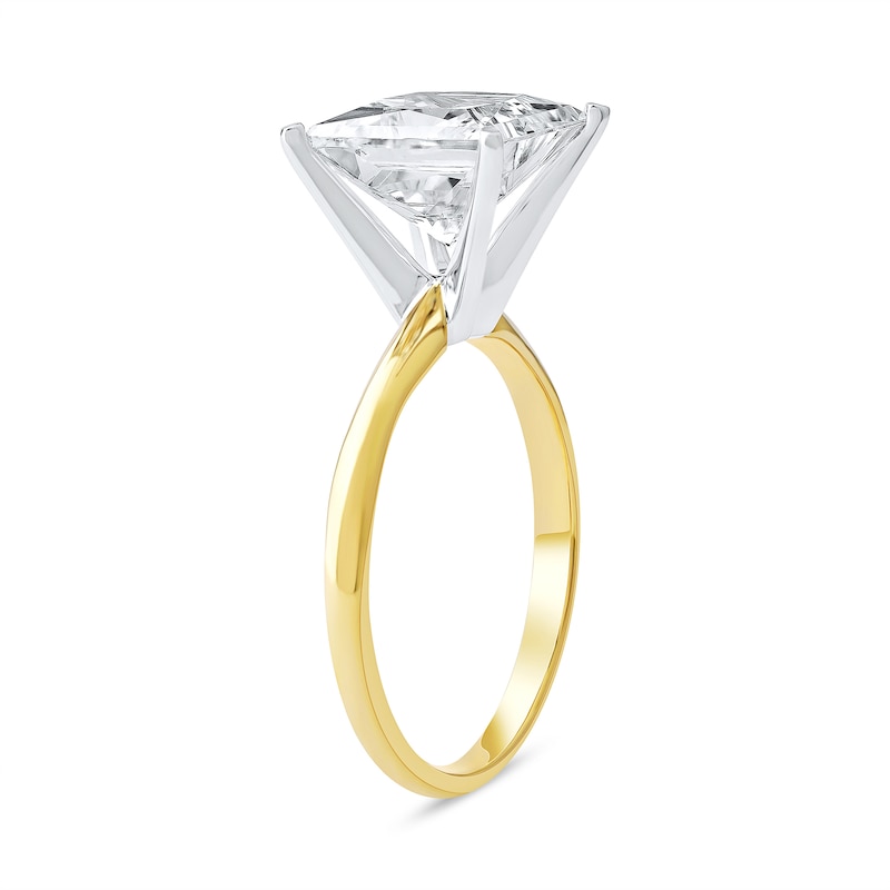 Main Image 2 of 4 CT. Princess-Cut Certified Lab-Created Diamond Solitaire Engagement Ring in 14K Two-Tone Gold (F/VS2)