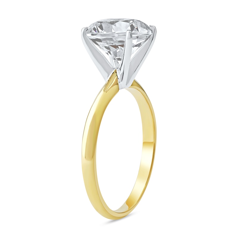 Main Image 2 of 4 CT. Certified Lab-Created Diamond Solitaire Engagement Ring in 14K Two-Tone Gold (F/VS2)