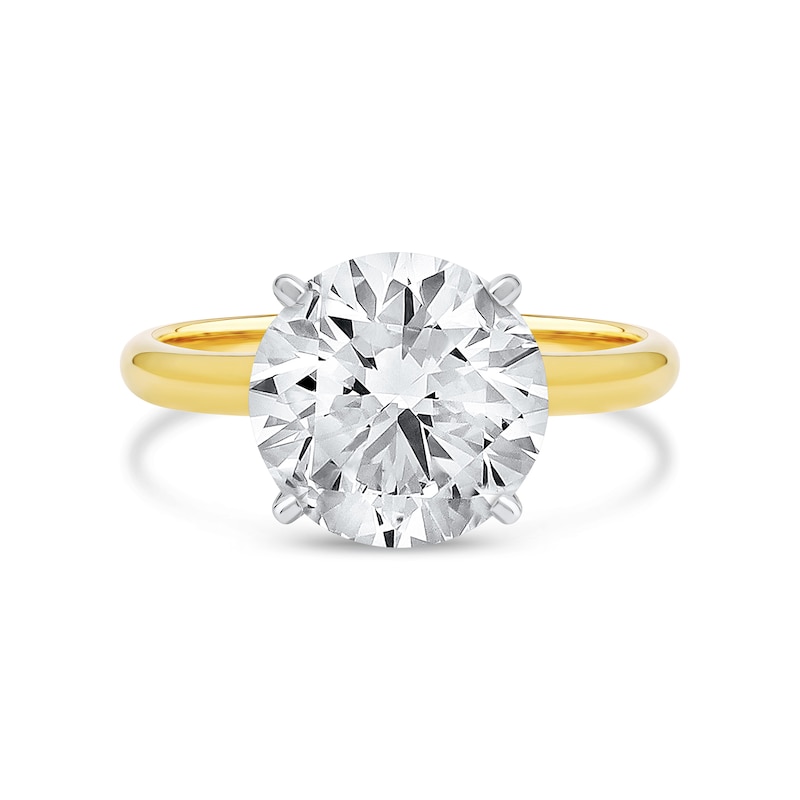 Main Image 3 of 4 CT. Certified Lab-Created Diamond Solitaire Engagement Ring in 14K Two-Tone Gold (F/VS2)