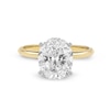 Thumbnail Image 3 of 3 CT. Oval Certified Lab-Created Diamond Solitaire Engagement Ring in 14K Two-Tone Gold (F/VS2)