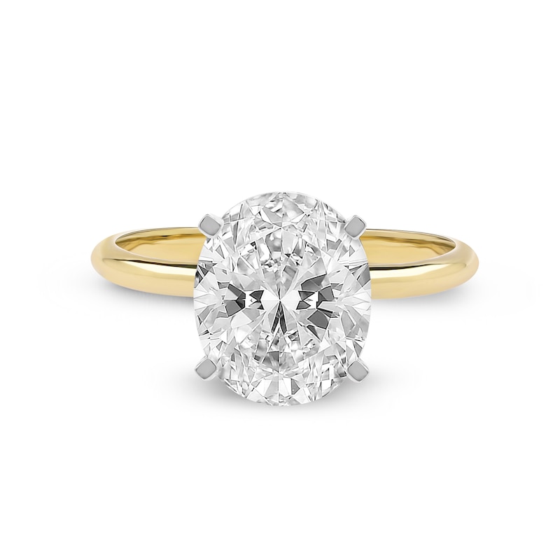 Main Image 3 of 3 CT. Oval Certified Lab-Created Diamond Solitaire Engagement Ring in 14K Two-Tone Gold (F/VS2)