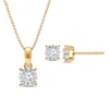 Thumbnail Image 1 of 1/4 CT. T.W. Certified Lab-Created Diamond Solitaire Pendant and Stud Earrings Set in Sterling Silver with Gold Plate