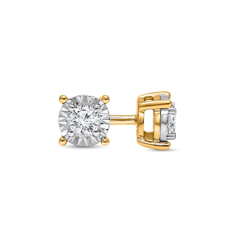 Main Image 2 of 1/4 CT. T.W. Certified Lab-Created Diamond Solitaire Pendant and Stud Earrings Set in Sterling Silver with Gold Plate