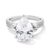 Thumbnail Image 1 of 4-5/8 CT. T.W. Pear-Shaped Certified Lab-Created Diamond Leaf-Sides Engagement Ring in 14K White Gold (F/VS2)