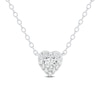 Thumbnail Image 1 of 1/4 CT. T.W. Certified Lab-Created Diamond Frame Heart Necklace in Sterling Silver (I/SI2)