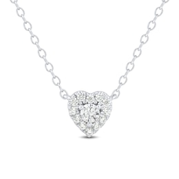 1/4 CT. T.W. Certified Lab-Created Diamond Frame Heart Necklace in Sterling Silver (I/SI2)