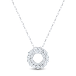 1/2 CT. T.W. Certified Lab-Created Diamond Double Circle Pendant in Sterling Silver (I/SI2)