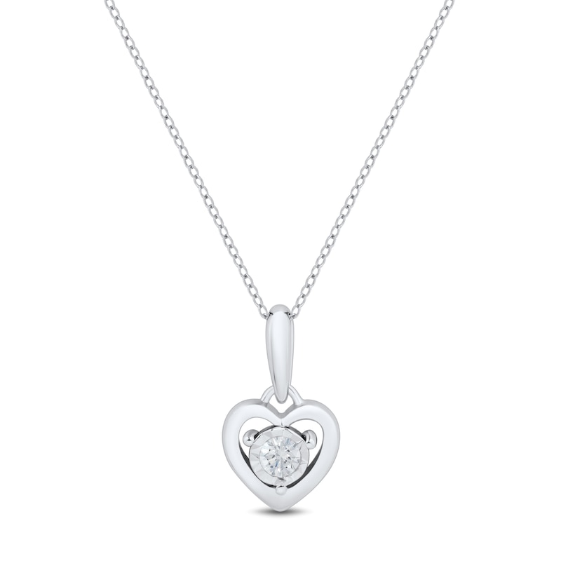 Main Image 1 of 1/20 CT. Certified Lab-Created Diamond Solitaire Heart Pendant in Sterling Silver (I/SI2)