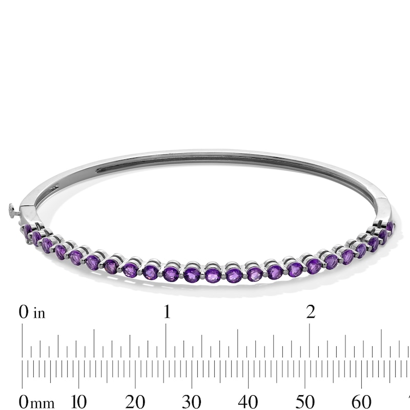 Main Image 2 of Amethyst Bangle in Sterling Silver - 7.25”