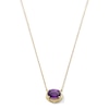 Thumbnail Image 1 of Oval Amethyst Sideways Necklace in 10K Gold