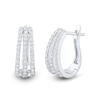 Thumbnail Image 1 of 1/2 CT. T.W. Certified Lab-Created Diamond Triple Row Split Hoop Earrings in Sterling Silver (I/SI2)