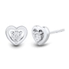 Thumbnail Image 1 of 1/20 CT. T.W. Certified Lab-Created Diamond Solitaire Heart Stud Earrings in Sterling Silver (I/SI2)