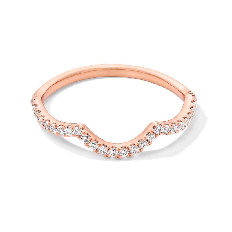 Main Image 1 of 1/5 CT. T.W. Certified Lab-Created Diamond Contour Anniversary Band in 14K Rose Gold (F/SI2)