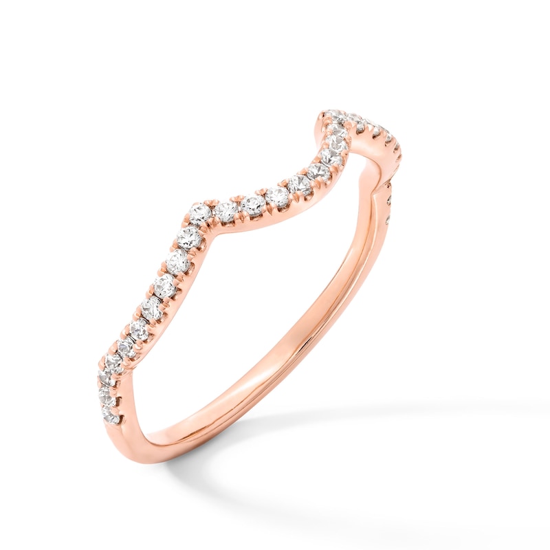 Main Image 2 of 1/5 CT. T.W. Certified Lab-Created Diamond Contour Anniversary Band in 14K Rose Gold (F/SI2)