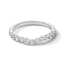 1/2 CT. T.W. Certified Lab-Created Diamond Contour Anniversary Band in 14K White Gold (I/SI2)