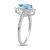 Thumbnail Image 2 of Pear-Shaped Swiss Blue Topaz and 1/2 CT. T.W. Certified Lab-Created Diamond Frame Ring in 14K White Gold (F/SI2)