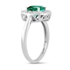 Thumbnail Image 2 of Cushion-Cut Lab-Created Emerald and 1/2 CT. T.W. Certified Lab-Created Diamond Frame Ring in 14K White Gold (F/SI2)