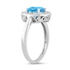 Thumbnail Image 2 of Cushion-Cut Swiss Blue Topaz and 1/2 CT. T.W. Certified Lab-Created Diamond Frame Ring in 14K White Gold (F/SI2)