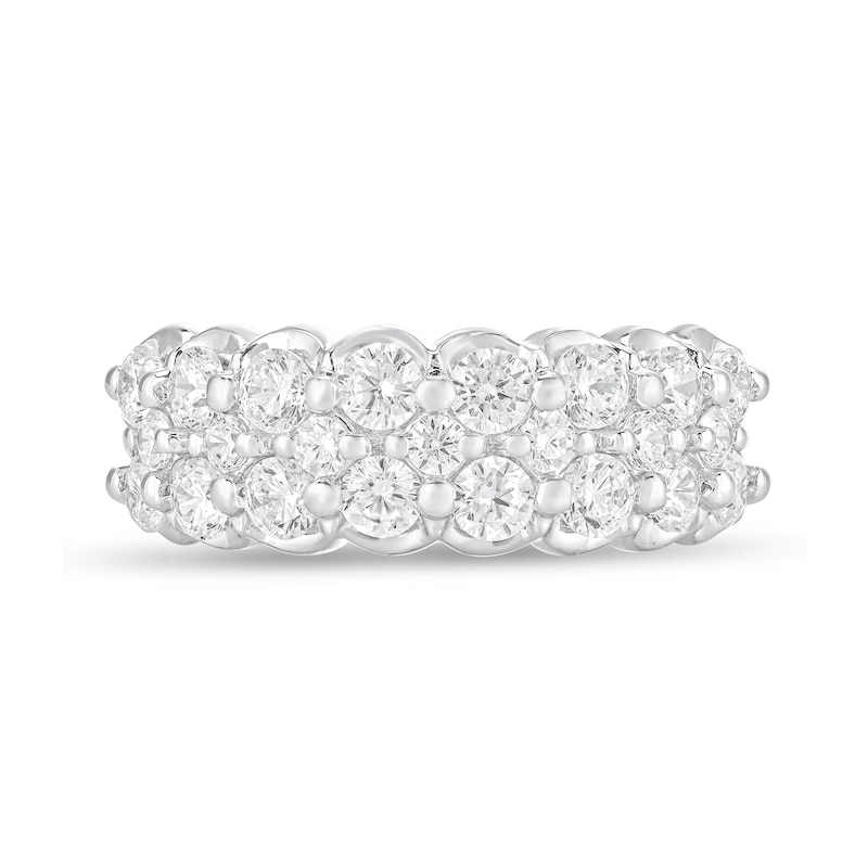 Main Image 3 of 1-1/2 CT. T.W. Diamond Scallop Triple Row Anniversary Band in 14K White Gold