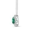 Thumbnail Image 2 of Cushion-Cut Lab-Created Emerald and 1/2 CT. T.W. Certified Lab-Created Diamond Frame Pendant in 14K White Gold (F/SI2)