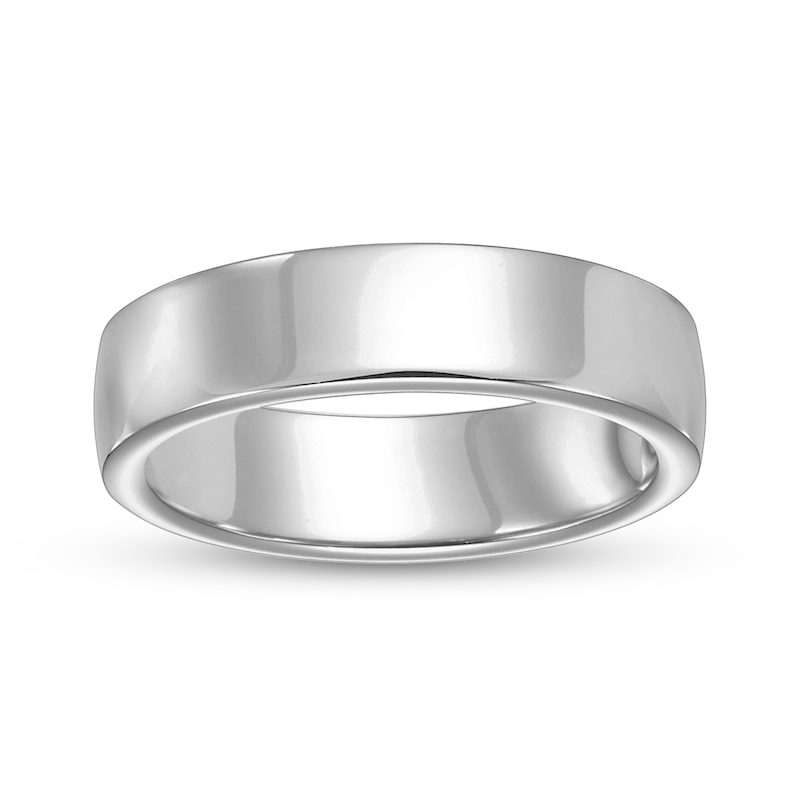 Main Image 2 of 6.5mm Engravable Euro Comfort-Fit Wedding Band in 10K White Gold (1 Line)