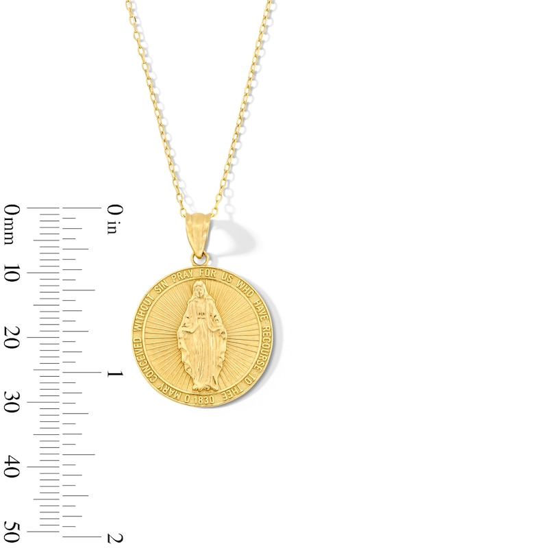 Main Image 3 of Virgin Mary Miraculous Medal Pendant in 10K Gold