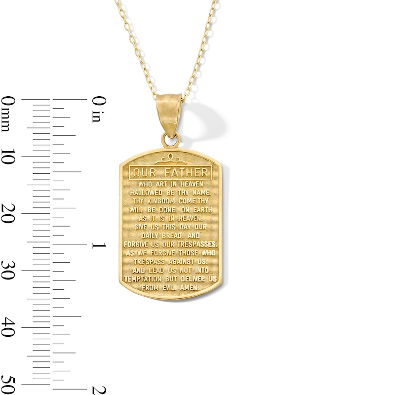 Main Image 2 of Lord’s Prayer Dog Tag Pendant in 10K Gold