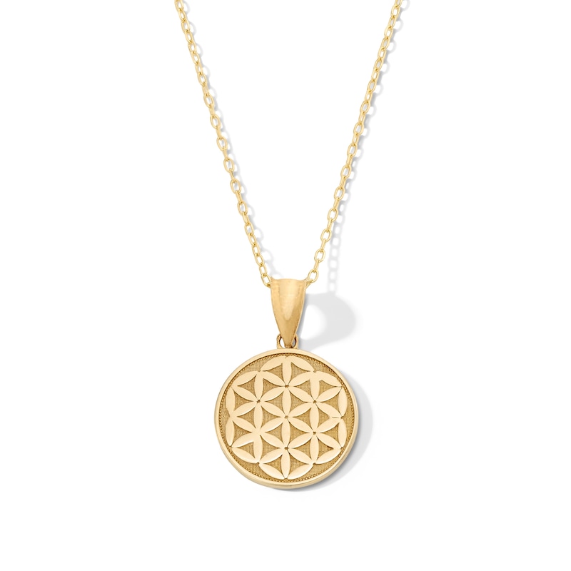 Main Image 1 of Flower of Life Medallion Pendant in 10K Gold