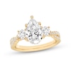 Thumbnail Image 1 of 2-3/4 CT. T.W. Pear-Shaped Certified Lab-Created Diamond Three Stone Engagement Ring in 14K Gold (F/SI2)