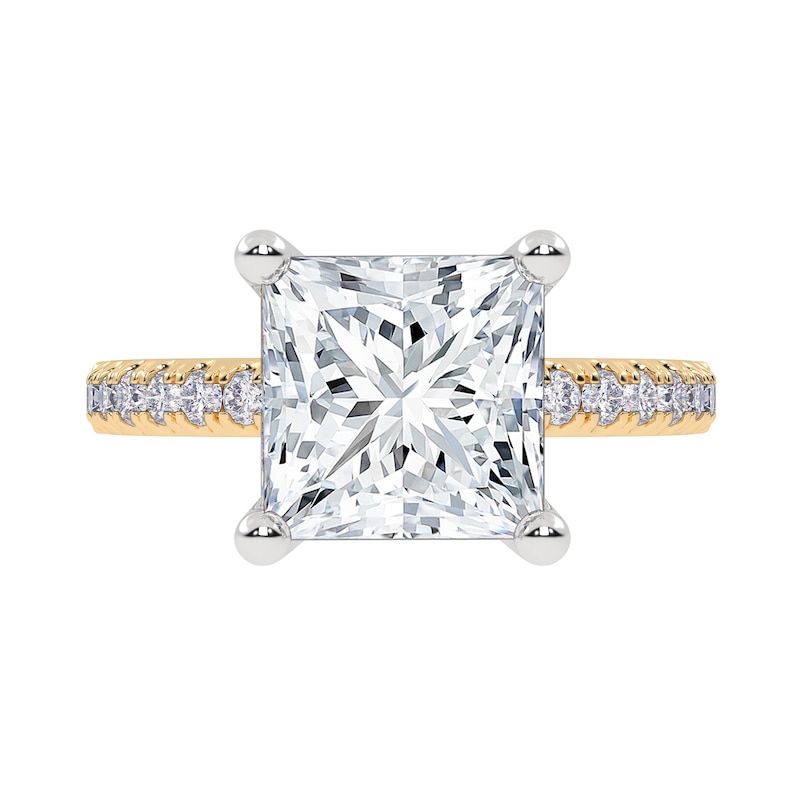 Main Image 3 of 2-1/4 CT. T.W. Princess-Cut Certified Lab-Created Diamond Engagement Ring in 14K Gold (I/SI2)