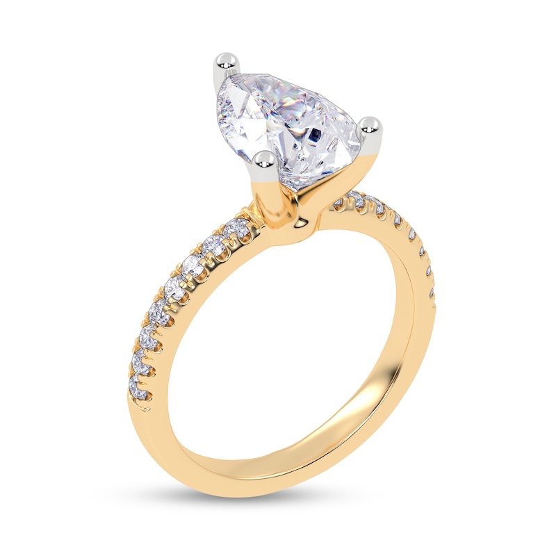 Main Image 2 of 2-1/4 CT. T.W. Pear-Shaped Certified Lab-Created Diamond Engagement Ring in 14K Gold (I/SI2)