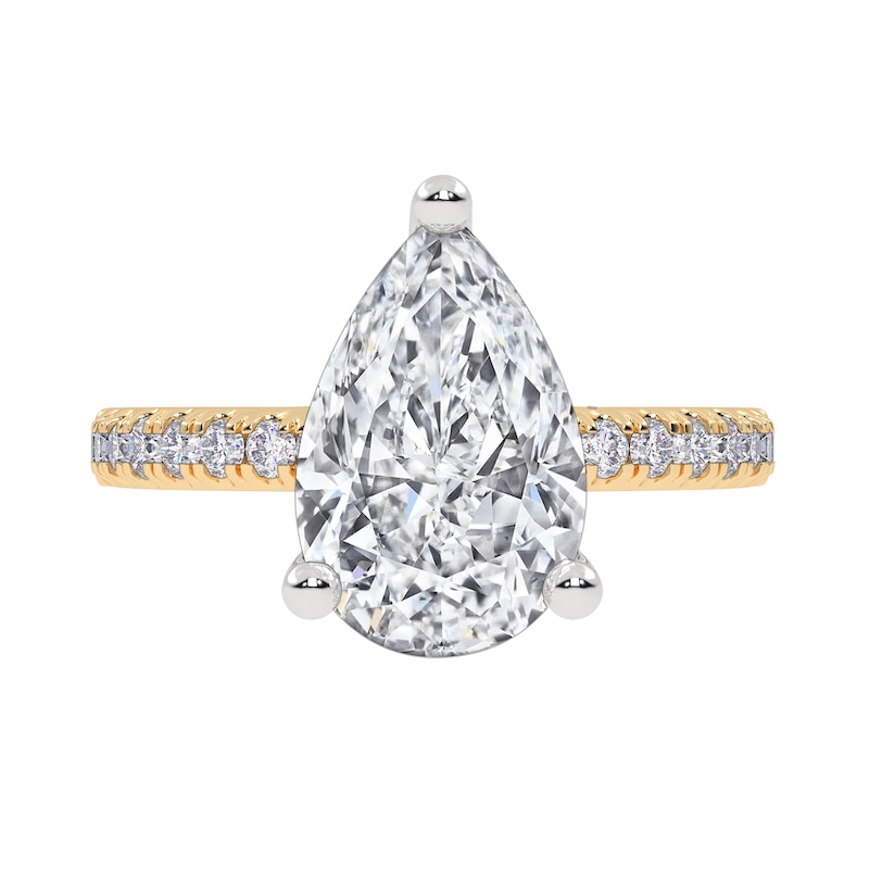 Main Image 3 of 2-1/4 CT. T.W. Pear-Shaped Certified Lab-Created Diamond Engagement Ring in 14K Gold (I/SI2)