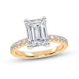 2-1/4 CT. T.W. Emerald-Cut Certified Lab-Created Diamond Engagement Ring in 14K Gold (I/SI2)