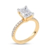 Thumbnail Image 2 of 2-1/4 CT. T.W. Emerald-Cut Certified Lab-Created Diamond Engagement Ring in 14K Gold (I/SI2)