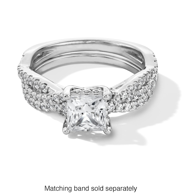 Main Image 5 of 1/5 CT. T.W. Certified Lab-Created Diamond Contour Band in 14K White Gold (I/SI2)