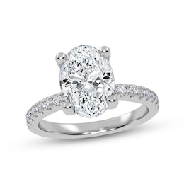 2-1/4 CT. T.W. Oval Certified Lab-Created Diamond Engagement Ring in 14K White Gold (I/SI2)