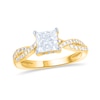 Thumbnail Image 1 of 1-3/8 CT. T.W. Princess-Cut Certified Lab-Created Diamond Twist Shank Engagement Ring in 14K Gold (I/SI2)