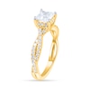 Thumbnail Image 2 of 1-3/8 CT. T.W. Princess-Cut Certified Lab-Created Diamond Twist Shank Engagement Ring in 14K Gold (I/SI2)