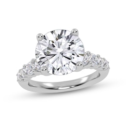 3-3/4 CT. T.W. Certified Lab-Created Diamond Graduated Shank Engagement Ring in 14K White Gold (I/SI2)